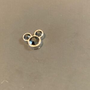 Floating locket charms - black bling mouse head charm